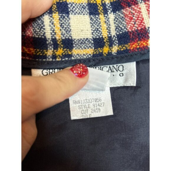 VTG Gruppo Americano Studio Women's 10 Wool Blend Plaid Fringe Long Wrap Skirt - Picture 11 of 13